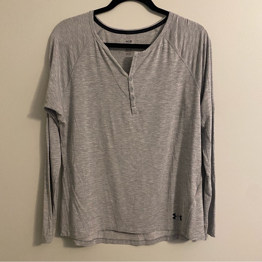 UA button down sleep shirt in gray